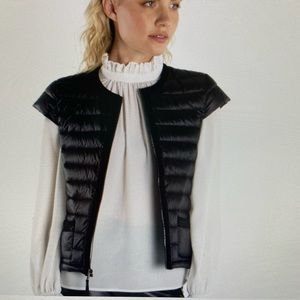 Cap sleeve down vest by Cotes of London. The Mayfair Noir